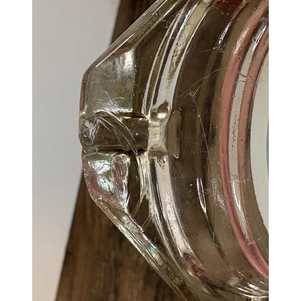 Vintage Dimitri's Glass Ash Tray Bull Horn Horns Cattle Cowboy Restaurant Bar